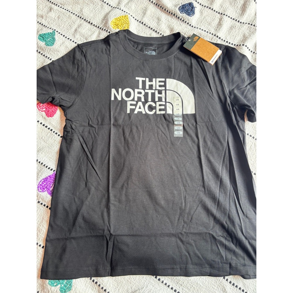 The North Face Womens Evo‎ HD SS Tee TNF Black Graphic Logo Shirt Size Large
